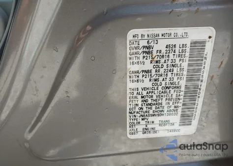 2013 Nissan Rogue S from USA, damaged, VIN JN8AS5MV9DW138032